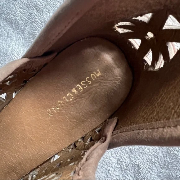 Musse & Cloud Athena Leather Laser Cut Western Ankle Boot Booties Tan Brown 10 - Picture 14 of 17